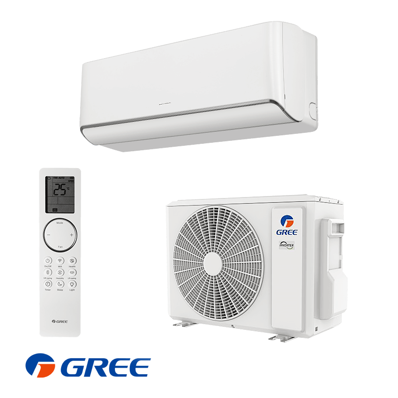 Инверторен климатик Gree Airy GWH09AVCXB-K6DNA1B, 9000 BTU, 19 м2, A+++, Wi-Fi, R-32, Бял