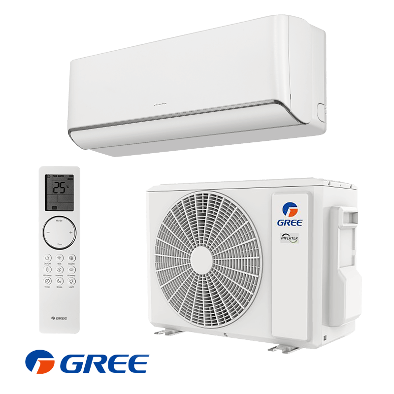 Инверторен климатик Gree Airy GWH18AVDXE-K6DNA1A, 18000 BTU, 35 м2, А+++, Wi-Fi, R-32, Бял