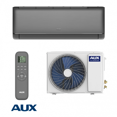 Инверторен климатик AUX New-Q ASW-H12C5A4/QFR3DI-C0, 12000 BTU, 25 м2, A++, Wi-Fi, R-32, Черен