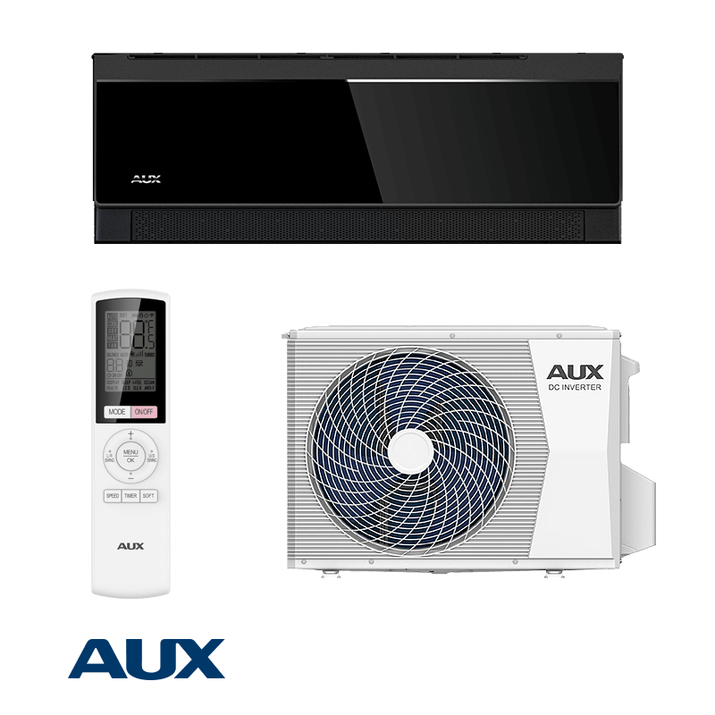 Инверторен климатик AUX C Comfort ASW-H09B7A4/CBR3DI-C3, 9000 BTU, 21 м2, А+++, Wi-Fi, R-32, Черен