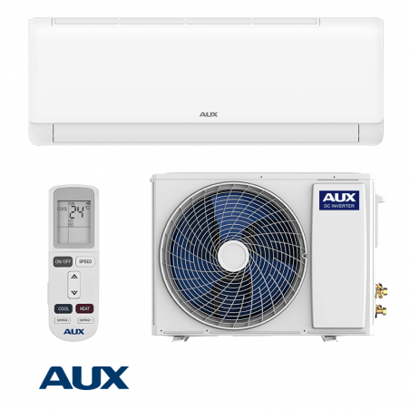 Инверторен климатик AUX New-Q ASW-H12C5B4/QCR3DI-C0, 12000 BTU, 25 м2, A++, R-32, Бял
