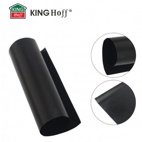 Комплект 3 бр подложки за печене Kinghoff KH 1920, За барбекю/скара, PTFE незалепващо покритие, 40х33 см, Устойчива до 200C, Черен
