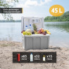 Електрическа хладилна чанта First Austria FA-5170-2-USB, 58W, 40 л, Клас F, 240/12V, USB, Вътрешна организация, Сив/бял