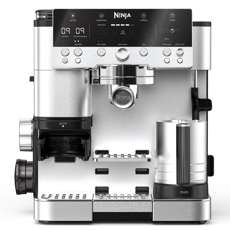 Кафеавтомат 3в1 Ninja Luxe Café Premier ES601, 1650W, 15 bar, 2л, Barista Assist, Безконтактно текстуриране, 4 режима, 3 темп. настройки, Инокс/черен