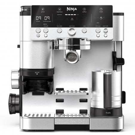 Кафеавтомат 3в1 Ninja Luxe Café Premier ES601, 1650W, 15 bar, 2л, Barista Assist, Безконтактно текстуриране, 4 режима, 3 темп. настройки, Инокс/черен