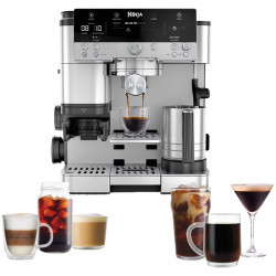 Кафеавтомат 3в1 Ninja Luxe Café Premier ES601, 1650W, 15 bar, 2л, Barista Assist, Безконтактно текстуриране, 4 режима, 3 темп. настройки, Инокс/черен