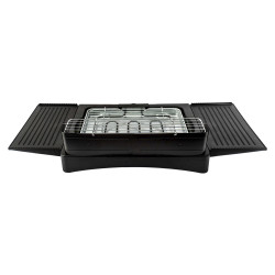 Електрическа скара на стойка Zilan ZLN 3789, 2400W, 43х28 см, Ветрозащита, Регулиране на решетката, Черен
