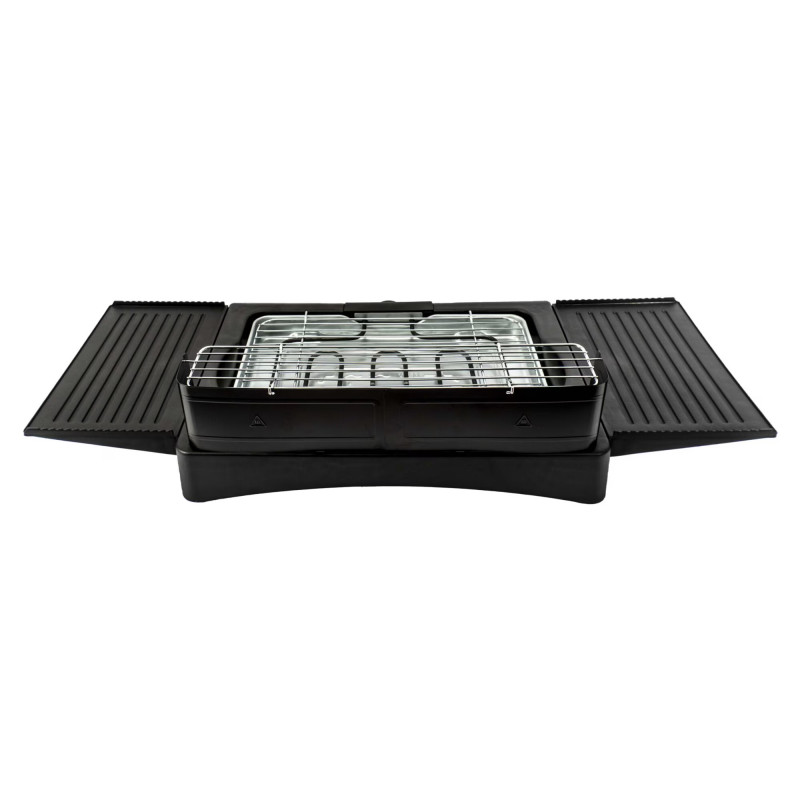 Електрическа скара на стойка Zilan ZLN 3789, 2400W, 43х28 см, Ветрозащита, Регулиране на решетката, Черен