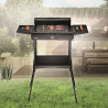 Електрическа скара на стойка Zilan ZLN 3789, 2400W, 43х28 см, Ветрозащита, Регулиране на решетката, Черен