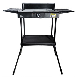 Електрическа скара на стойка Zilan ZLN 3789, 2400W, 43х28 см, Ветрозащита, Регулиране на решетката, Черен