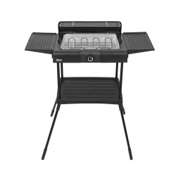 Електрическа скара на стойка Zilan ZLN 3789, 2400W, 43х28 см, Ветрозащита, Регулиране на решетката, Черен