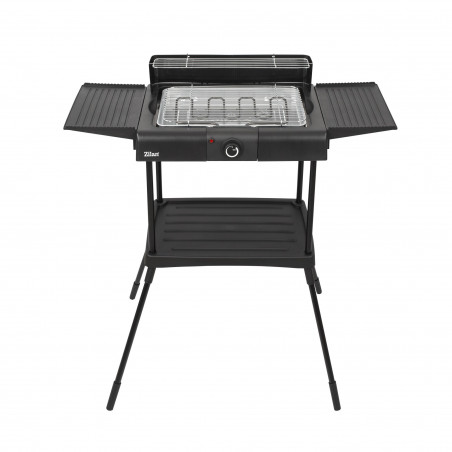 Електрическа скара на стойка Zilan ZLN 3789, 2400W, 43х28 см, Ветрозащита, Регулиране на решетката, Черен