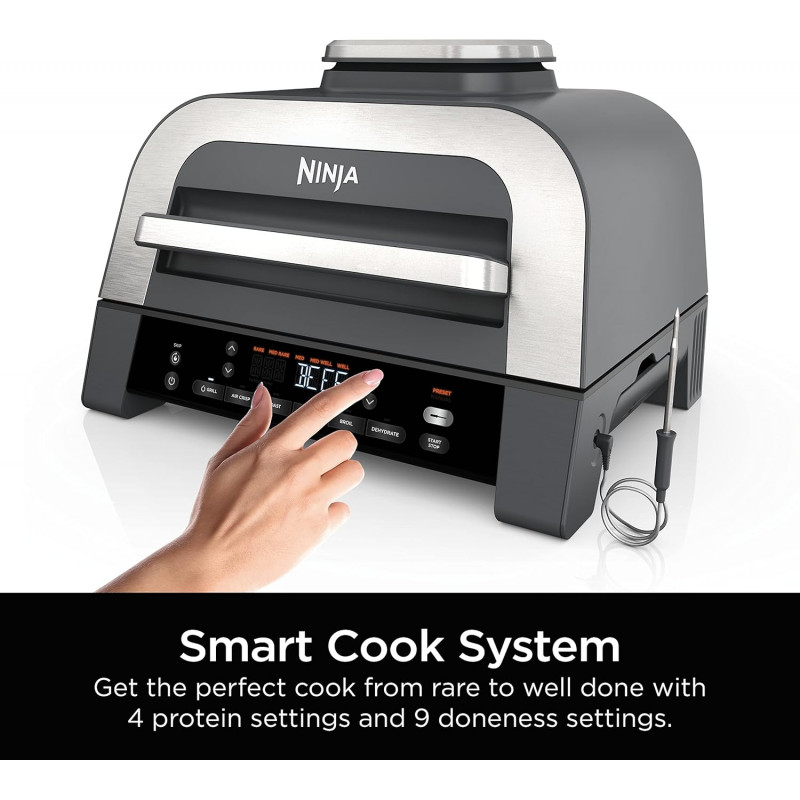 Електрическа скара 6в1 Ninja Foodi Smart DG551EU, 1760W, 6 режима на готвене, Фритюрник 4 л, Съд за готвене 4 л, Грил, 260C MAX, Инокс/черен