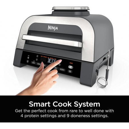 Електрическа скара 6в1 Ninja Foodi Smart DG551EU, 1760W, 6 режима на готвене, Фритюрник 4 л, Съд за готвене 4 л, Грил, 260C MAX, Инокс/черен