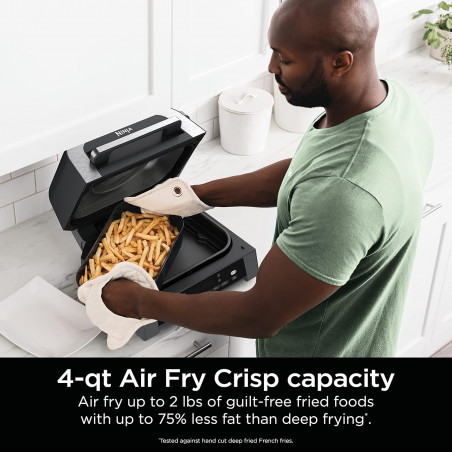 Електрическа скара 6в1 Ninja Foodi Smart DG551EU, 1760W, 6 режима на готвене, Фритюрник 4 л, Съд за готвене 4 л, Грил, 260C MAX, Инокс/черен