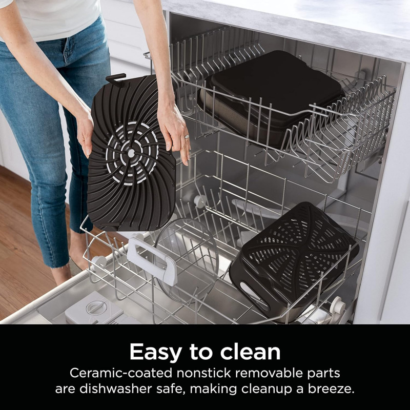 Електрическа скара 6в1 Ninja Foodi Smart DG551EU, 1760W, 6 режима на готвене, Фритюрник 4 л, Съд за готвене 4 л, Грил, 260C MAX, Инокс/черен