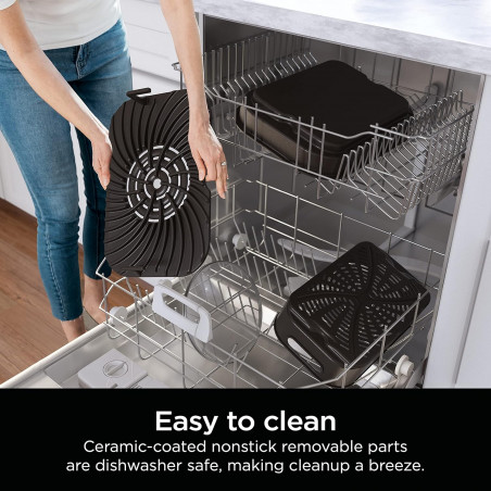 Електрическа скара 6в1 Ninja Foodi Smart DG551EU, 1760W, 6 режима на готвене, Фритюрник 4 л, Съд за готвене 4 л, Грил, 260C MAX, Инокс/черен
