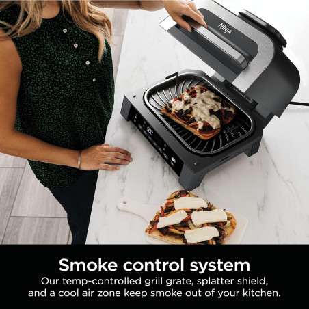 Електрическа скара 6в1 Ninja Foodi Smart DG551EU, 1760W, 6 режима на готвене, Фритюрник 4 л, Съд за готвене 4 л, Грил, 260C MAX, Инокс/черен