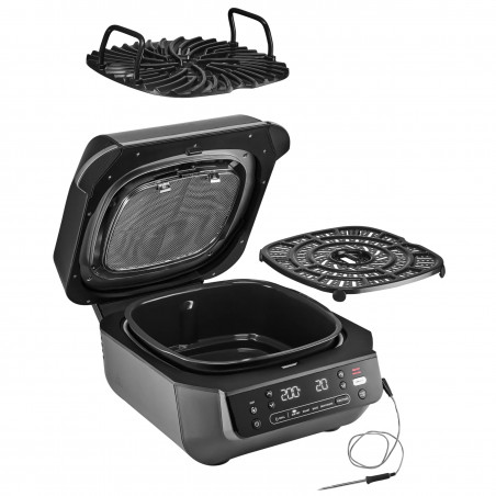 Фритюрник с горещ въздух и грил 5в1 Ninja Foodi Smart EG351EU, 1760W, 5.7 л, До 4 порции, 5 режима, Cyclonic Air, Smart Cook, Керамично покритие, Черен/инокс