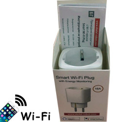 Преходник за контакт OEM, SMART, WiFi, 16А, 2.4Ghz, 1T1R, Мониторинг на електроенергията, Бял