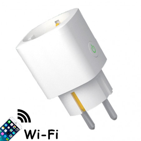 Преходник за контакт OEM, SMART, WiFi, 16А, 2.4Ghz, 1T1R, Мониторинг на електроенергията, Бял