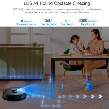 Прахосмукачка робот Xiaomi LYDSTO R1 Pro, 50W, Li-ion 5200 mAh, 3000 Pa, Wi-Fi, Мокро/сухо, Автоматично събиране на отпадъци, Автономия до 200 мин, Бял