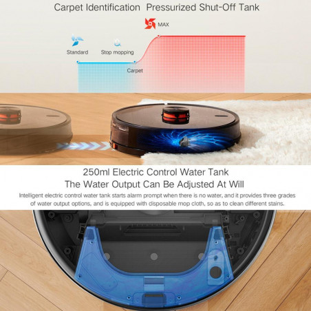 Прахосмукачка робот Xiaomi LYDSTO R1 Pro, 50W, Li-ion 5200 mAh, 3000 Pa, Wi-Fi, Мокро/сухо, Автоматично събиране на отпадъци, Автономия до 200 мин, Бял