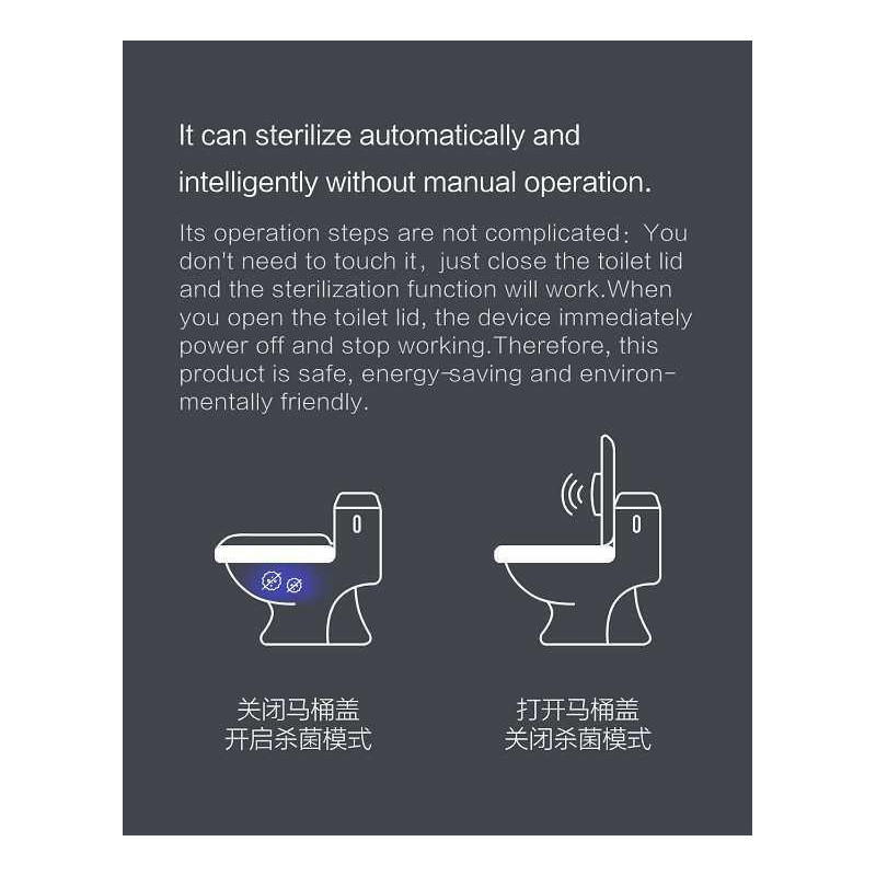 Автоматичен уред/робот за дезинфекция на повърхности Xiaomi Xiaoda, Li-Ion 3600 mAh, UV светлина и озон, 99.9% стерилизация, LED индикатори, Бял