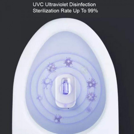 Автоматичен уред/робот за дезинфекция на повърхности Xiaomi Xiaoda, Li-Ion 3600 mAh, UV светлина и озон, 99.9% стерилизация, LED индикатори, Бял