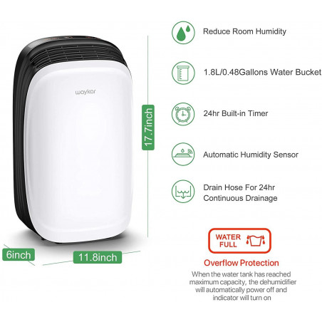 Влагоабсорбатор Attractive TRITON 10, 175W, 1.8 л, 10л/24ч, R290, Таймер, Автоматичен дефрост, Сензор за влажност, Бял/черен