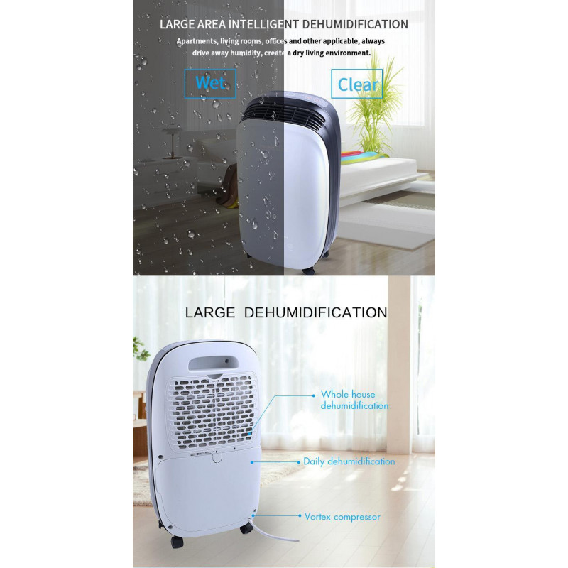 Влагоабсорбатор Attractive TRITON 10, 175W, 1.8 л, 10л/24ч, R290, Таймер, Автоматичен дефрост, Сензор за влажност, Бял/черен