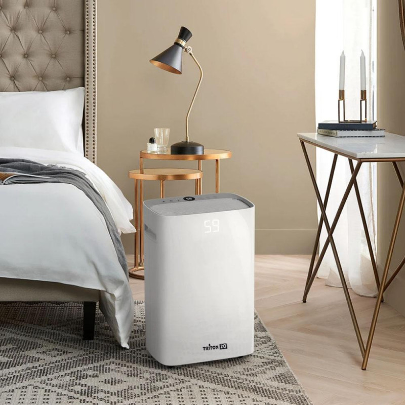 Влагоабсорбатор Attractive TRITON 20, 340W, 2.5 л, До 24л за 24ч, R290, Таймер, Автоматичен дефрост, Сензор за влажност, Бял