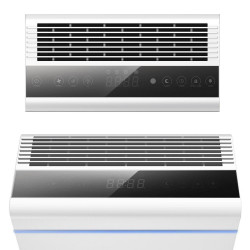 Пречиствател за въздух Attractive Oberon 350, 85W, За до 65 м2, 350 м3/ч, 3 скорости, WiFi, Йонизация, Интелигентни сензори, Дистанционно, Тъчскрийн, Бял/черен