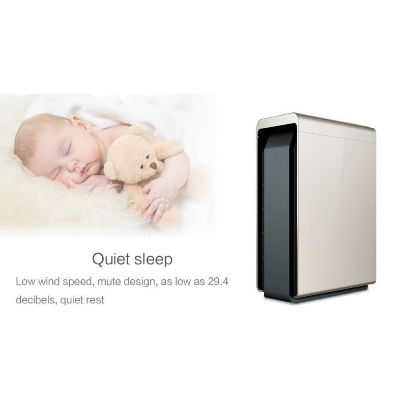 Пречиствател за въздух Attractive Oberon 350, 85W, За до 65 м2, 350 м3/ч, 3 скорости, WiFi, Йонизация, Интелигентни сензори, Дистанционно, Тъчскрийн, Бял/черен