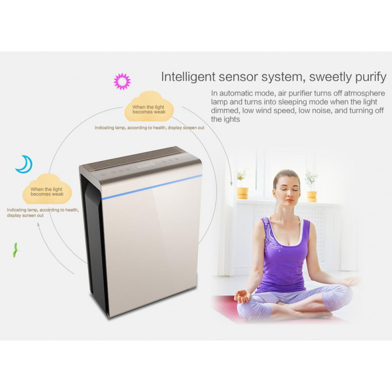 Пречиствател за въздух Attractive Oberon 350, 85W, За до 65 м2, 350 м3/ч, 3 скорости, WiFi, Йонизация, Интелигентни сензори, Дистанционно, Тъчскрийн, Бял/черен