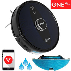 Прахосмукачка робот MAGNUM ONE Plus, Li-ion 3200 mAh, 50W, 3000 Pa, 0.6 l, Wi-Fi, Гласов контрол, Сухо/мокро почистване, График, HEPA, Разпознаване на стаи, Черен