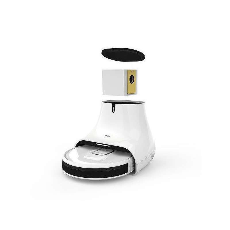 Прахосмукачка робот Neabot NoMo Q11, Li-ion 5200 mAh, Wi-Fi, 50W, 4000 Pa, 2.5 л, Сухо/мокро почистване, Миещ се HEPA филтър, Автоматично събиране на отпадъци, Бял/черен