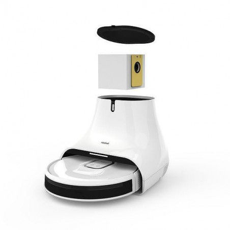 Прахосмукачка робот Neabot NoMo Q11, Li-ion 5200 mAh, Wi-Fi, 50W, 4000 Pa, 2.5 л, Сухо/мокро почистване, Миещ се HEPA филтър, Автоматично събиране на отпадъци, Бял/черен