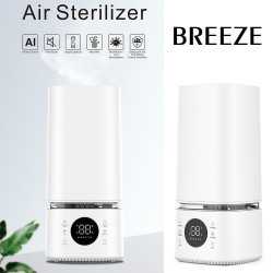 Овлажнител и стерилизатор за въздух 2в1 Attractive BREEZE, За до 40 м2, 8 л, 360мл/ч, 3 степени, Тъчскрийн, Водна и стерилизационна мъгла, Бял