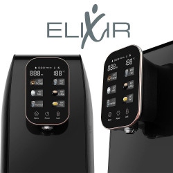 Диспенсър за пречистване и затопляне на чешмяна вода ELIXIR, 2100W, 38-99C, Обратна осмоза, Минерално обогатяване, Черен