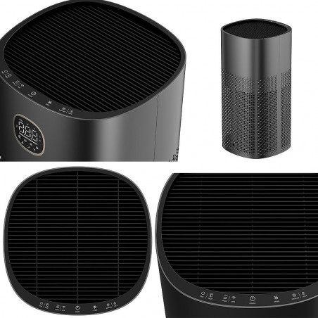 Пречиствател за въздух Attractive OBERON 520, 50W, За до 62 м2, Wi-Fi, 5 скорости, Таймер, Нощен режим, Дистанционно, Интелигентен сензор за замърсяване, Тъмносив