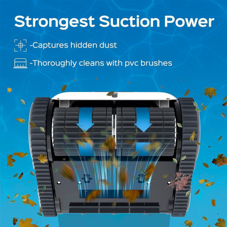 Безкабелен робот за почистване на басейни Wybot Osprey 700 (X100), Li-Ion 8800 mAh, За до 80 м2, Автономия до 110 минути, Auto-reverse, Self-parking, Бял/Черен