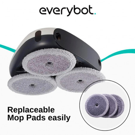 Робот за миене на подове Everybot TS300, 27W, 300 мл, Мокро/Сухо, Автономност до 200 мин, 6 режима, Сензор против падане/блъскане, Бял