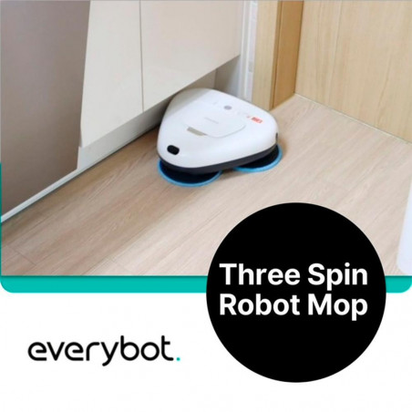 Робот за миене на подове Everybot TS300, 27W, 300 мл, Мокро/Сухо, Автономност до 200 мин, 6 режима, Сензор против падане/блъскане, Бял
