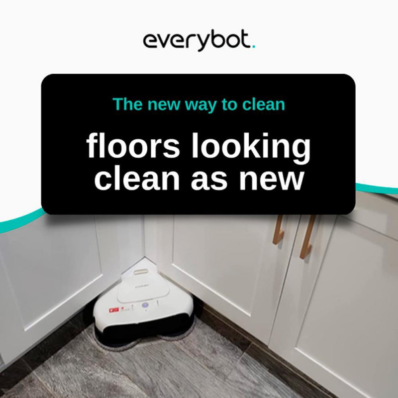 Робот за миене на подове Everybot TS300,  27W, 300 мл, Мокро/Сухо, Автономност до 200 мин, 6 режима, Сензор против падане/блъскане, Бял