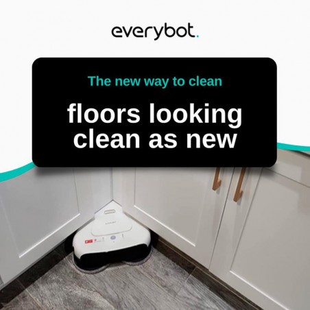 Робот за миене на подове Everybot TS300, 27W, 300 мл, Мокро/Сухо, Автономност до 200 мин, 6 режима, Сензор против падане/блъскане, Бял