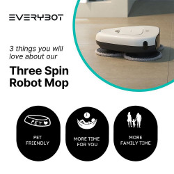 Робот за миене на подове Everybot TS300,  27W, 300 мл, Мокро/Сухо, Автономност до 200 мин, 6 режима, Сензор против падане/блъскане, Бял