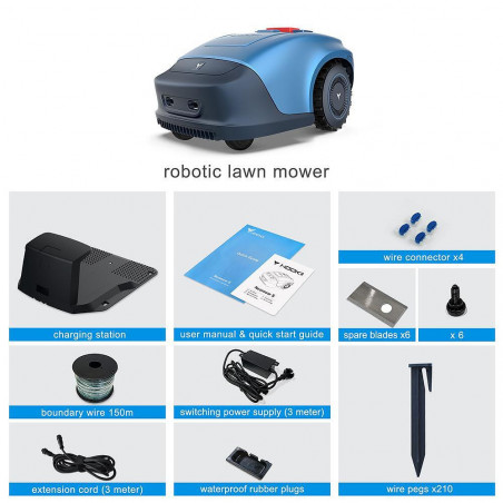 Косачка-робот HOOKII Neomow S, За до 1000 м2, 60 dB, Wi-Fi, 4G, Bluetooth, Автономия до 120 минути, Син