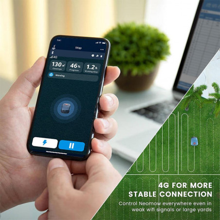 Косачка-робот HOOKII Neomow S, За до 1000 м2, 60 dB, Wi-Fi, 4G, Bluetooth, Автономия до 120 минути, Син