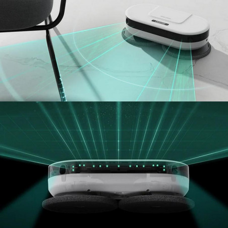 Робот за миене на подове Everybot EDGE 2 RS350, 27W, 210 мл, Мокро/сухо, Автономност до 200 мин, 7 режима, Сензор против падане/блъскане, Бял
